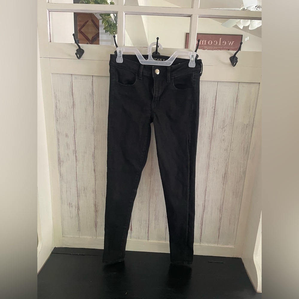 American Eagle super super stretch x skinny black jeggings